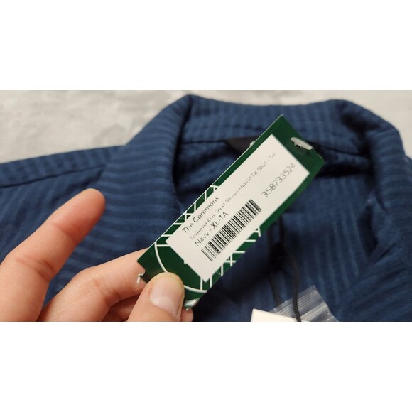 The Commons Men's Navy XL Tall Textured Knit Short Sleeve Hybrid Shirt NWT - Picture 7 of 12